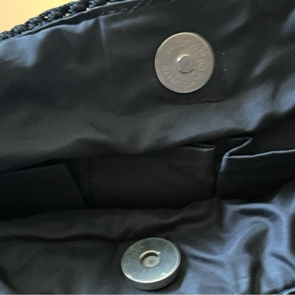 The Sak Black Crochet Women’s Shoulder Bohemian Handbag 12”x11" - Picture 12 of 13